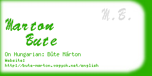 marton bute business card